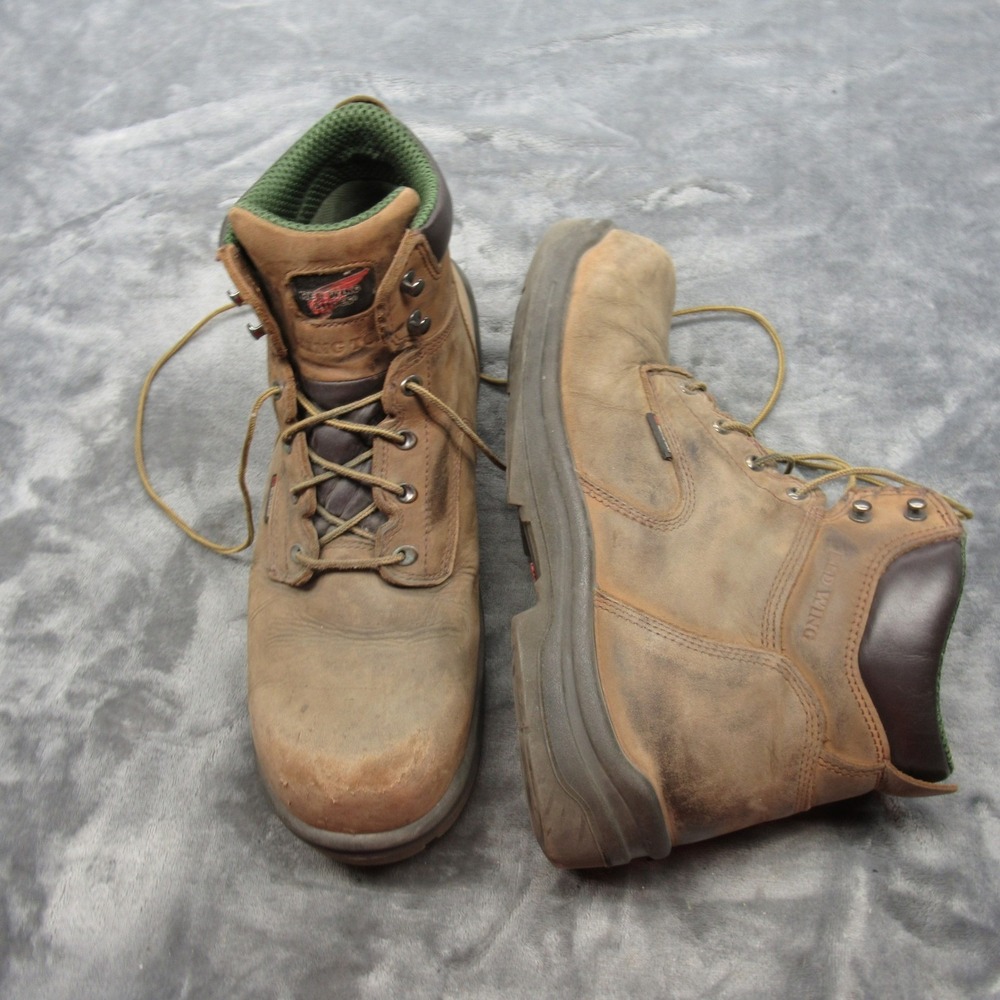 Red Wing Men 14D Boots Brown King Safety Toe Non Metallic Waterproof 2240 Rugged